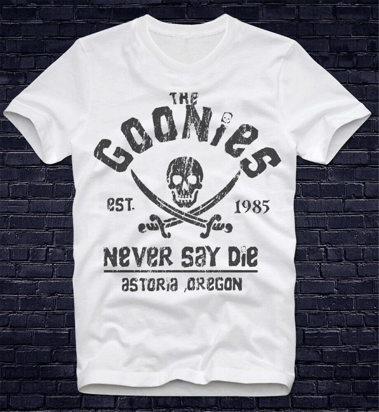 Футболка с надписью Goonies Never Say Die Ретро стиль | Мужская одежда