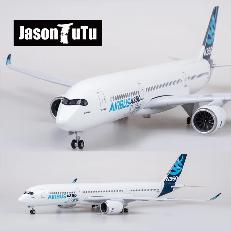 JASON TUTU 47cm Resin Diecast 1/150 Scale Original models Airbus A350 Airplane Model Plane With Light & Wheel Aircraft 1 160 scale 47cm b787 newzealand aircraft airlines model with light and wheel diecast resin airplane collection display toy