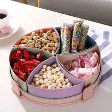 Гостиная Настольная коробка для конфет креативная пшеничная соломенная Фруктовая тарелка Свадебные закуски семена дыни хранение сухофруктов набор в подарочной коробке
