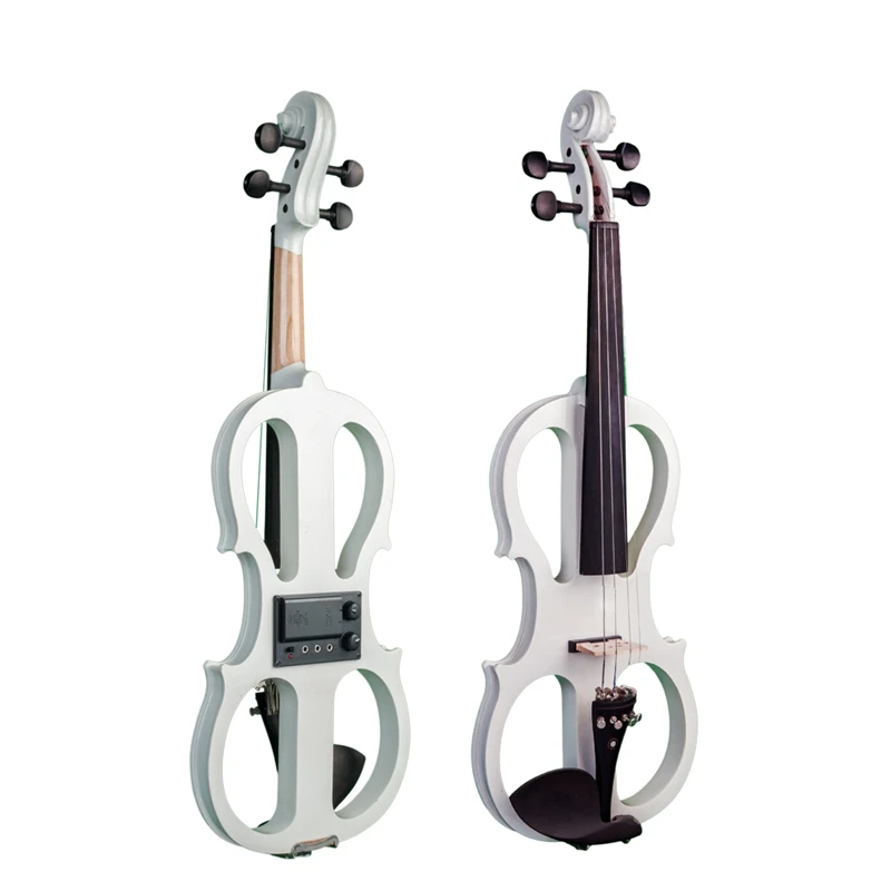 NAOMI 4/4 Electric Violin Fiddle Stringed Instrument& Wood Fittings Cable Headphone Case for Music Lovers