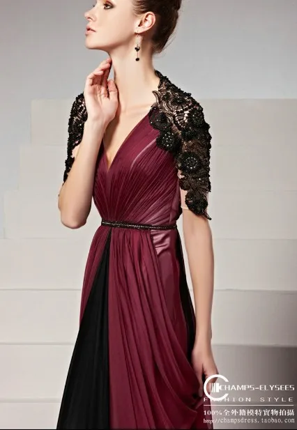 bride vestidos de festa casual long robe de soiree sleeves lace elegant party gown evening mother of the bride Dress