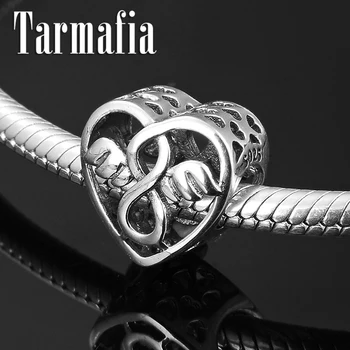 

Real 925 Sterling Silver Angel wings Hollow Heart Beads for Jewelry Making fit Original Women Pandora Charm Bracelets Bangles