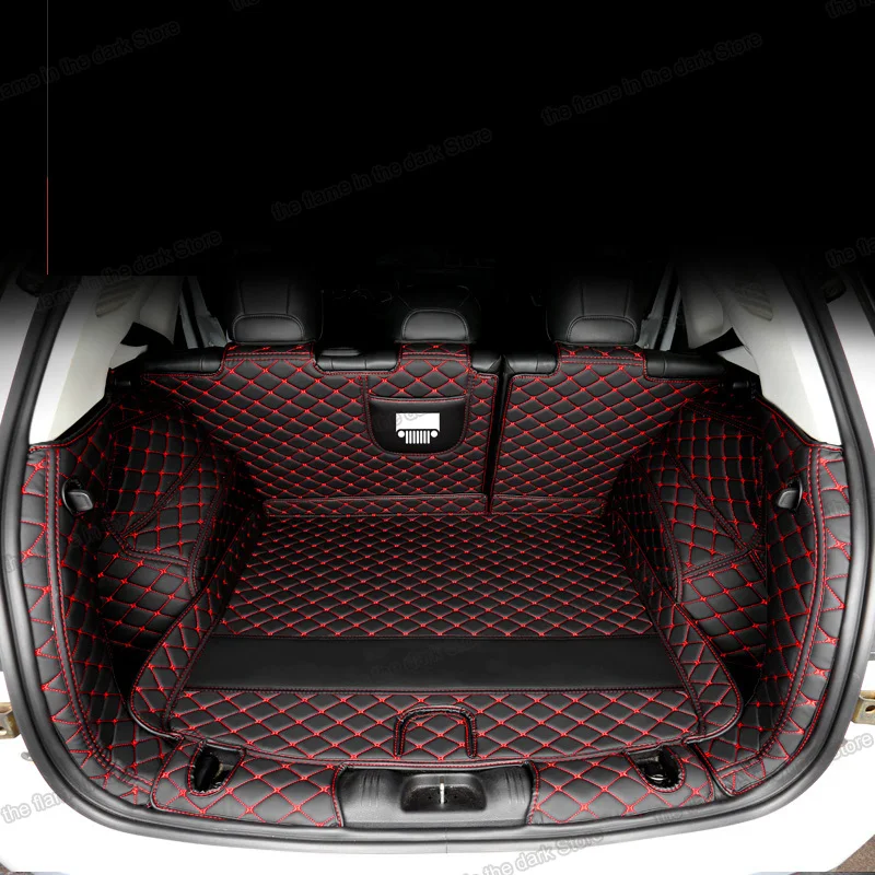 lsrtw2017 leather car trunk mat cargo liner for jeep compass 2016 2017 2018 2019 2020 rug carpet interior accessories boot |