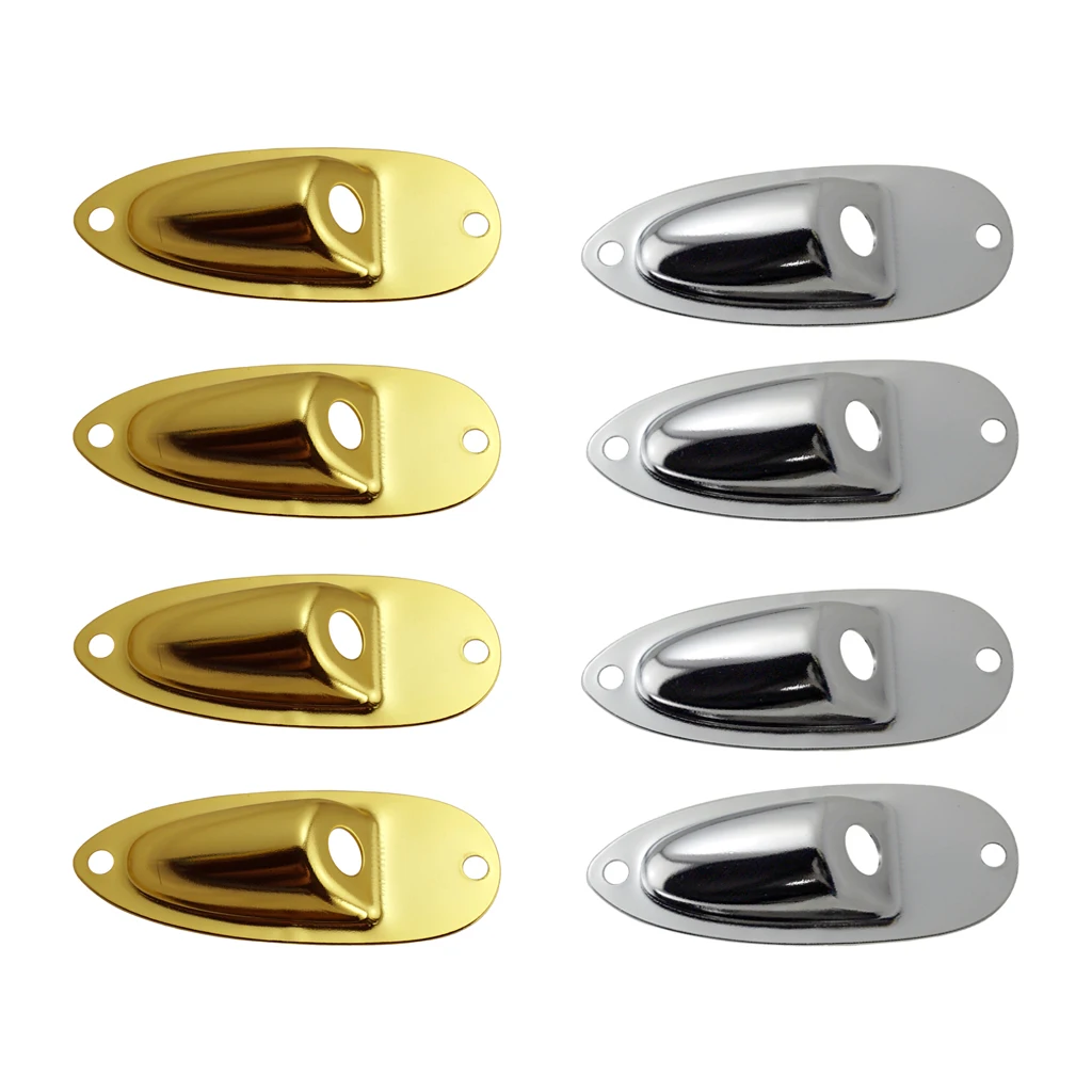 8PCS Electric Bass Guitar Output Jack Socket Plate 4 Screws for SQ Electric Guitar | Golden + Silver