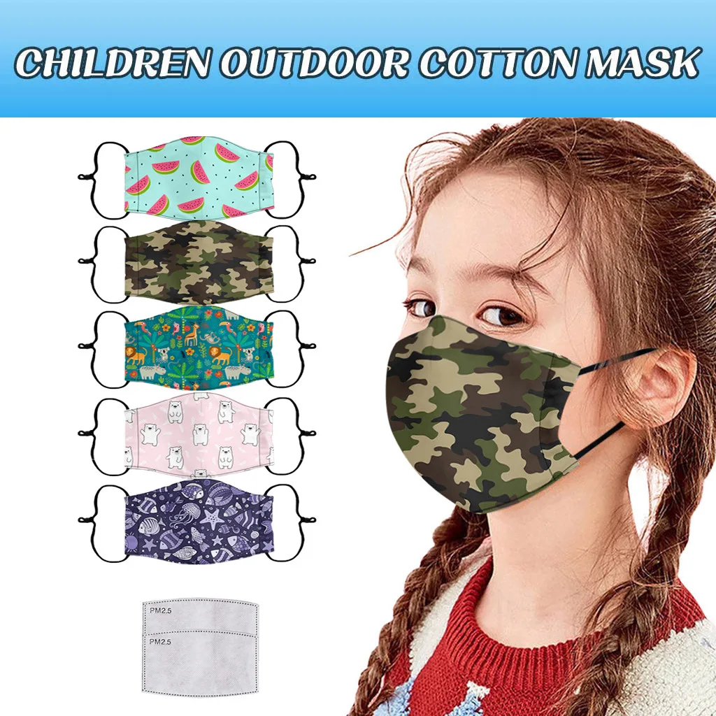 

Child Baby Breathable Faceshield With Filter Scarf Safet Protect Cartoon Faceshield Kids Maskswashable Fast delivery Child Toys