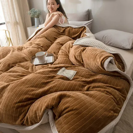 Коралловое Флисовое одеяло, зимнее плотное теплое одеяло, Фланелевое постельное белье, Мягкое хлопковое одеяло, пододеяльник для отеля, Роскошный домашний текстиль - Цвет: KQS
