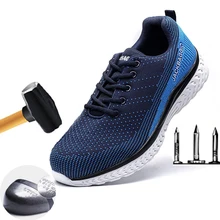 Защитная обувь для женщин и мужчин; сверхпрочные кроссовки; прокалываемые рабочие кроссовки; обувь со стальным верхом; дышащая обувь