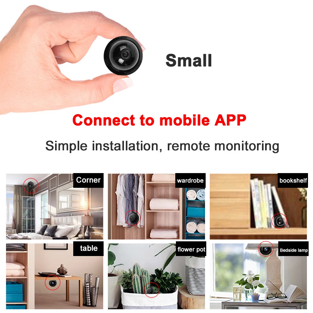 Мини wifi IP камера беспроводная домашняя безопасность 2.0MP HD CCTV няня камера с ИК ночного видения и детектива движения камера безопасности