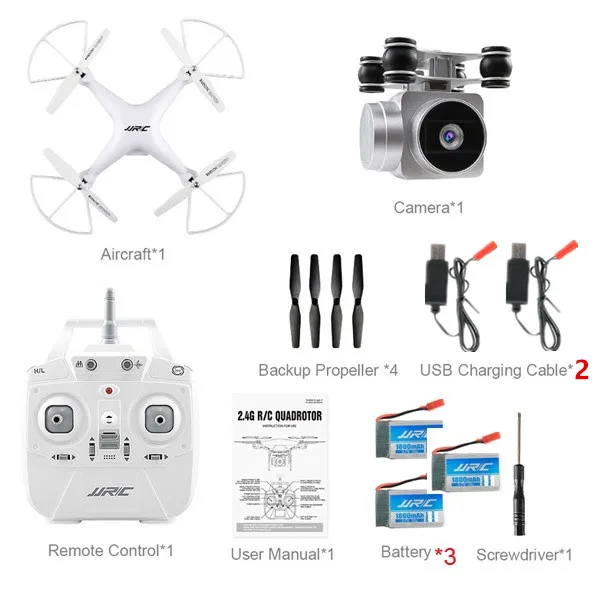 Радиоуправляемый Дрон с камерой HD 2,4G Wifi FPV Квадрокоптер, Радиоуправляемый вертолет Безголовый режим супер яркий светодиодный светильник Дрон 20 минут время полета - Цвет: White 3batter 2Cable