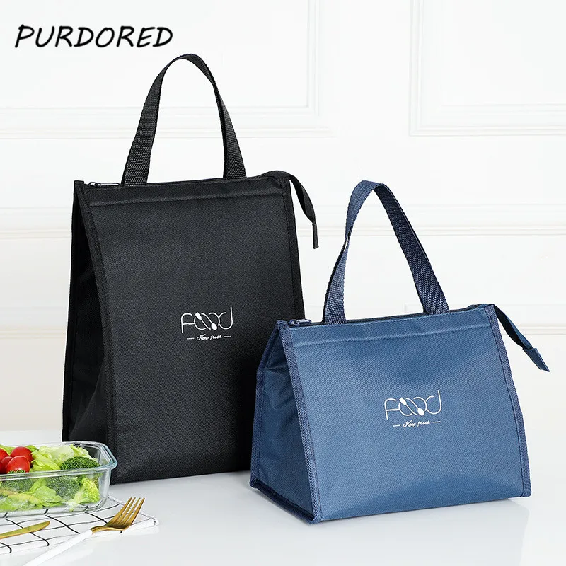 Buena Compra PURDORED-fiambrera portátil Unisex, bolsa impermeable para comida, Picnic, fiambrera, aislante, fresca, 1 ud. WDgbW5ZeA