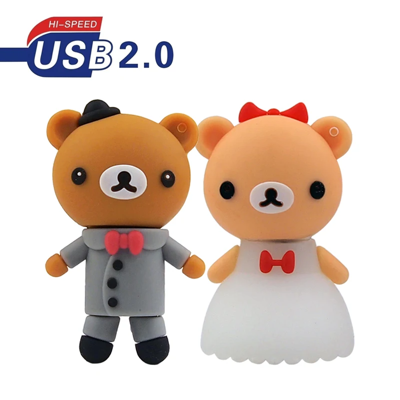 Приводы Usb 2 0 32 ГБ милый USB креативное свадебное платье флеш-накопитель с медведем