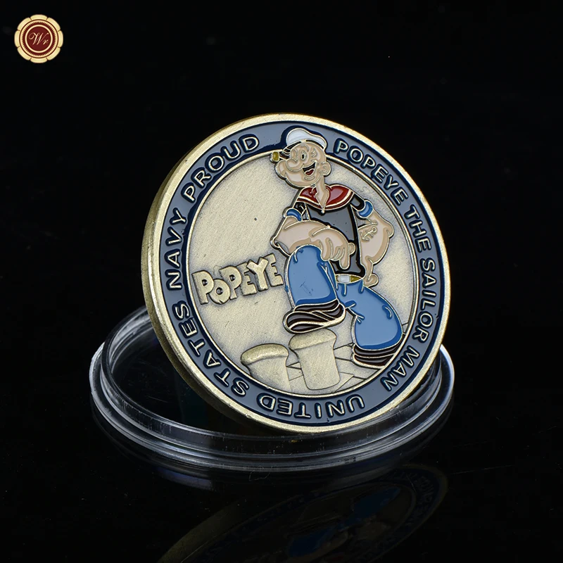 WR Popeye монета с бронзовым покрытием морской флот США гордость металлическая
