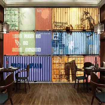 

milofi custom large wallpaper mural personality creative retro container graffiti internet cafe bar tooling background paper mur