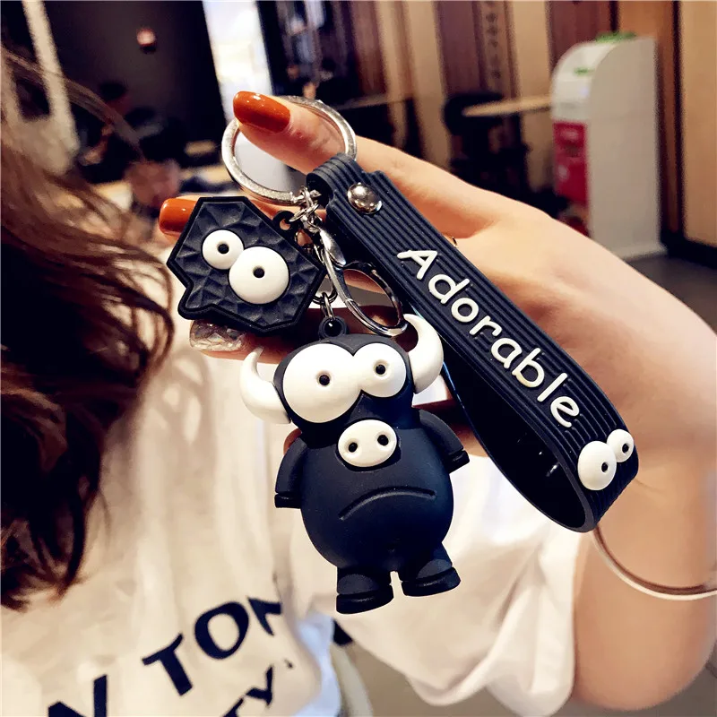 Epoxy Playful Monkey Keychain Elephant Cute Trinket Women Men Couple Pendant Bag Car Key Ring Jewelry Lanyard Accessory Gift Toy 3