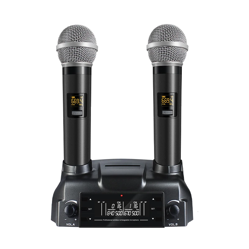 SAYI Charging Karaoke UHF Wireless Microphone Dynamic Handheld Mic Carrier System for Mobile Phone Desktop Laptop Class Speech |