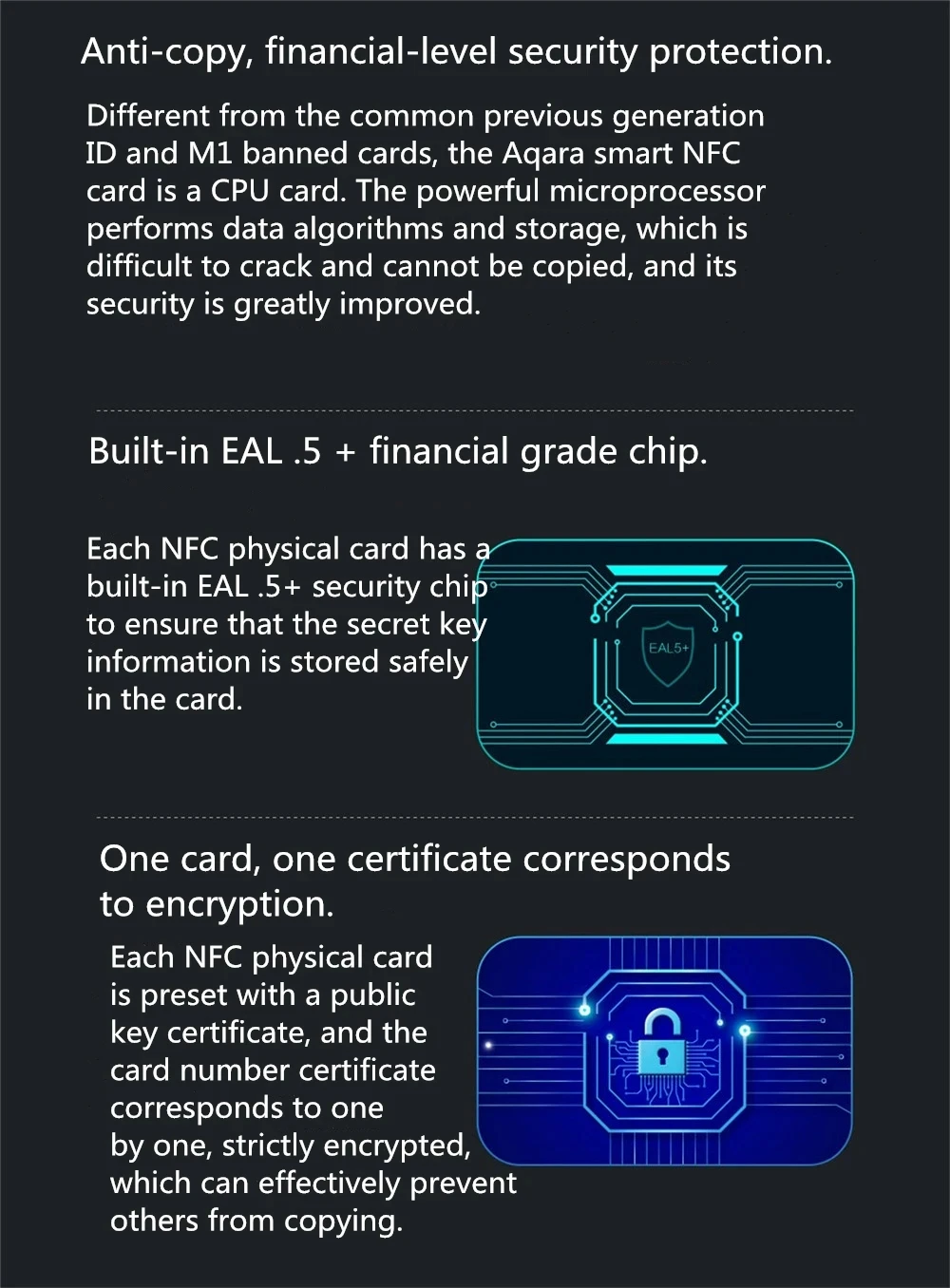 Original Aqara Smart Door Lock NFC Card Support Aqara Smart Door Lock N100/N200/P100 Series App Control EAL5+ Chip For Security