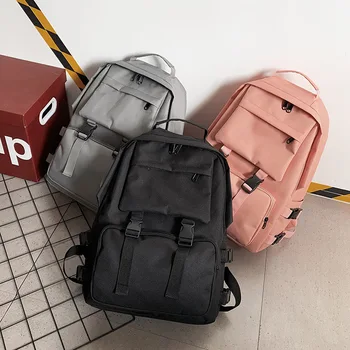 

Backpack Nylon Unisex Korean Solid Softback 20-35 Litre Casual school bag high-capacity designer backpacks women high quality