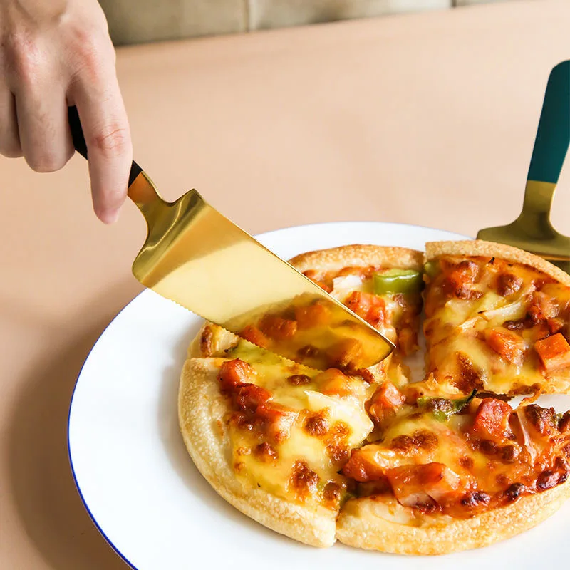 Stainless Steel Toothed Pizza Shovel Cake Butter Cheese Ice Cream Dessert Cutter Food Cake Spatula Shovels Kitchen Baking Tools