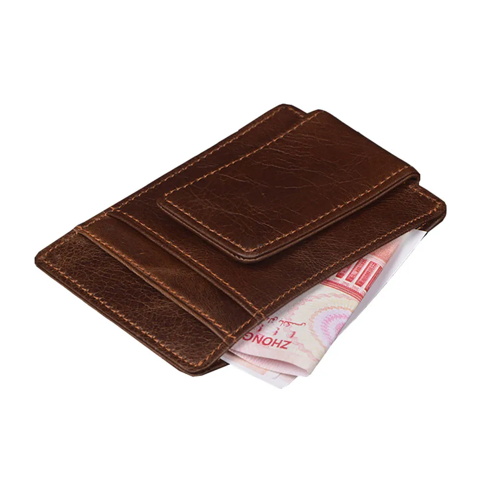 1 pc Business Card Holder Durable Slim Mini Wallet ID Case PU Leather Men Mini Money Men Cash Cards Pack Bus Card Holder#GEX