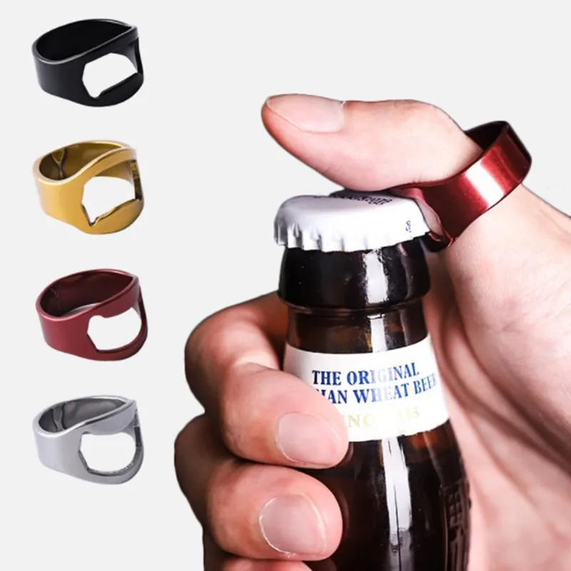 

5 Colors Multi-Function Stainless Steel Ring-Shape Opener Beer Bottle Opener Diameter 22mm