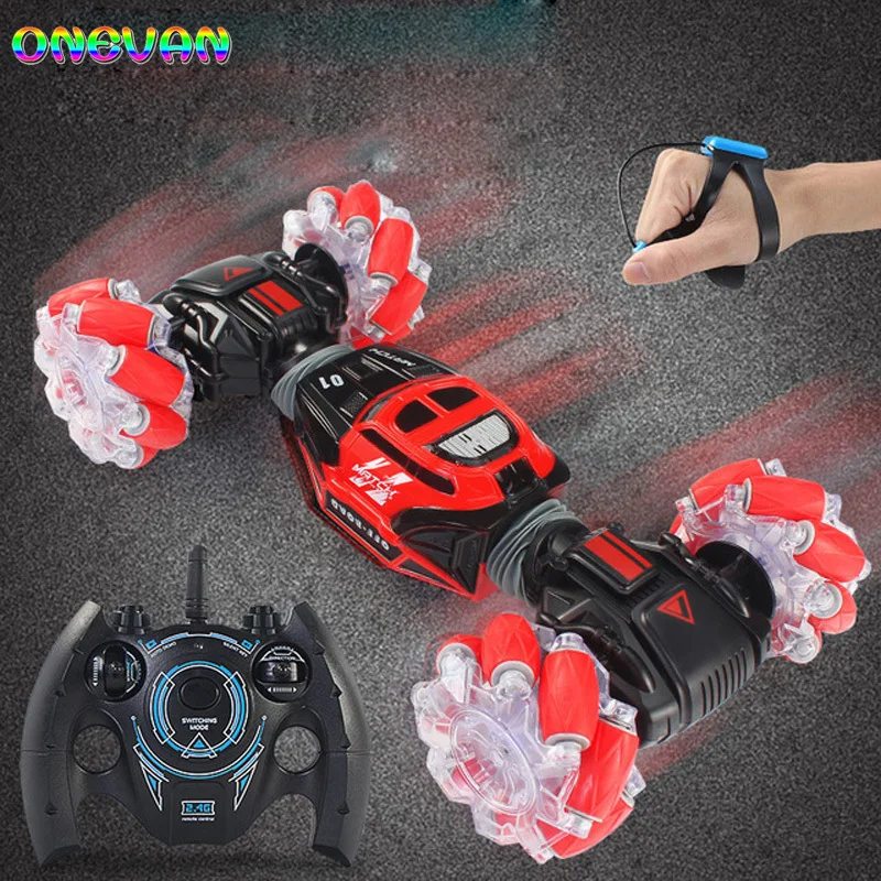 

Remote Control Stunt Car Gesture Induction Twisting Off-Road Vehicle Light Music Drift Dancing Side Driving RC Toy Gift for Kids