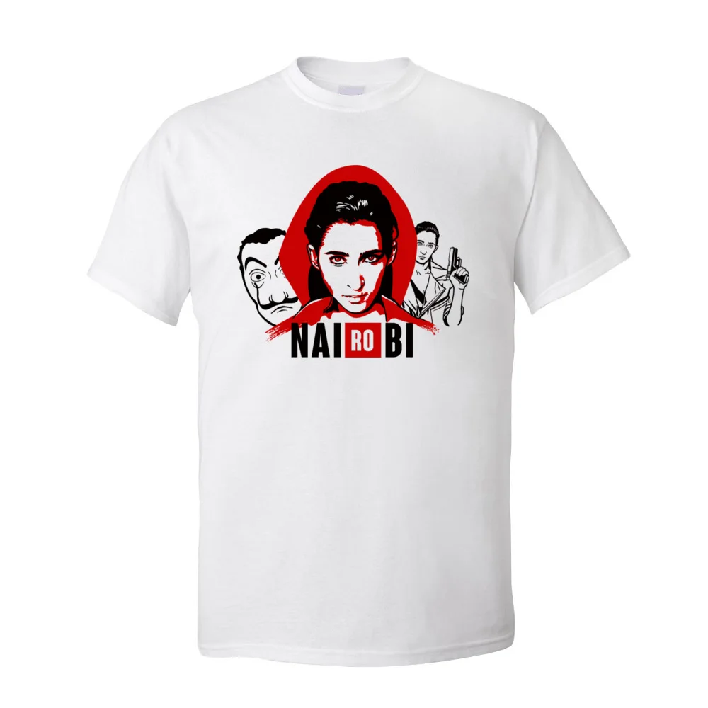 Nairobi O Neck T-Shirt Summer/Fall Tops Shirts Short Sleeve Oversized 100% Cotton Fabric Casual Clothing Shirt Classic Men Nairobi-386 white