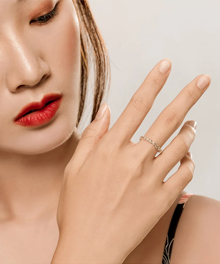 Bamoer, настоящее 925 пробы, серебряный дизайн, морская звезда, стекируемые кольца на палец для женщин, регулируемые Открытые Кольца, свободный размер, ювелирные изделия SCR607