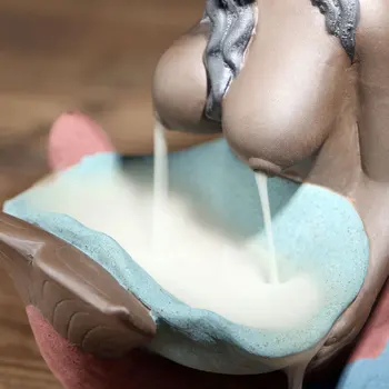 

Sand picking Mermaid back flow incense stove incense stove indoor antique sandalwood stove view smoke decoration incense stove