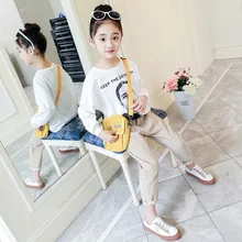Girl'S Pants Spring New Style Korean-style Men And Women Child Big Boy Corduroy Pants Corduroy Dad Capri Pants