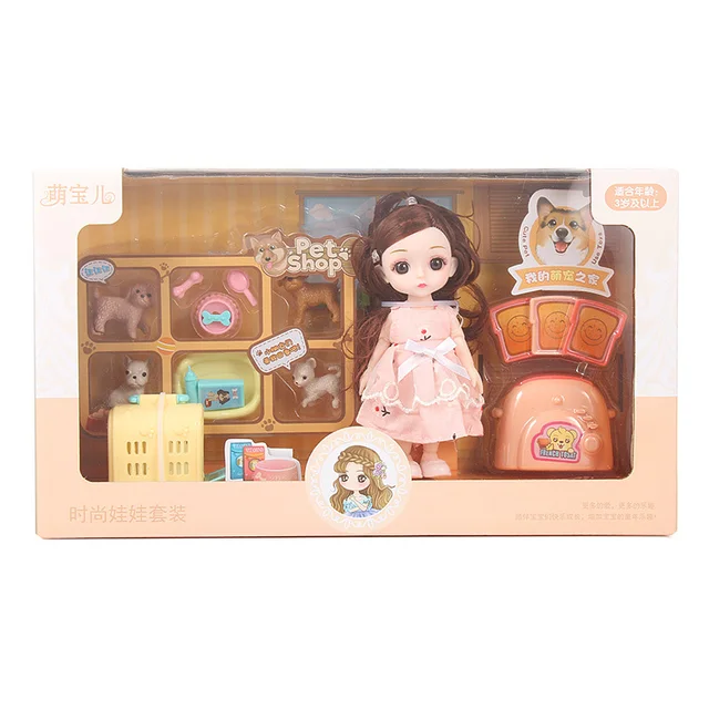 BJD Doll 16CM Jointe Doll Kit  Full Set Dress Dolls With Beautiful Clothes And Suit for Girl Gift 5