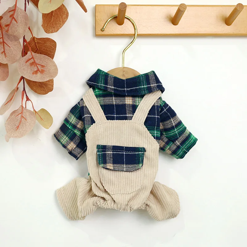 绿格学生背带裤_5851