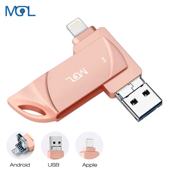 

MGL OTG USB Flash Drive DK73 Metal pen drive 128Gb 256Gb Pendrive 16Gb 32gb 64gb Usb2.0 Flash Disk for iPhone X/8 Plus/8/7 Plus
