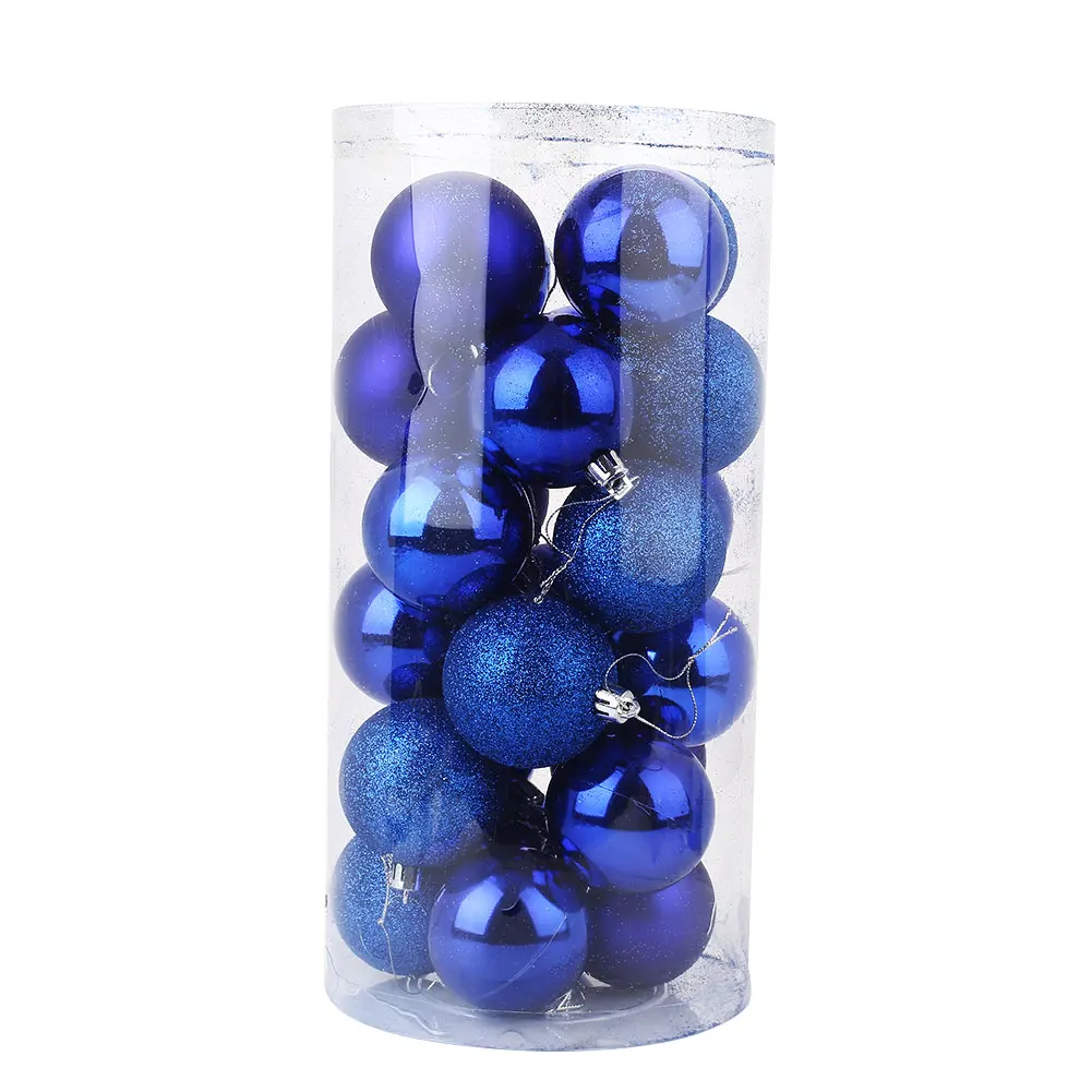 6CM 24Pcs/Box Christmas Decorative Ball Market Xmas Tree Decors 6 Colors