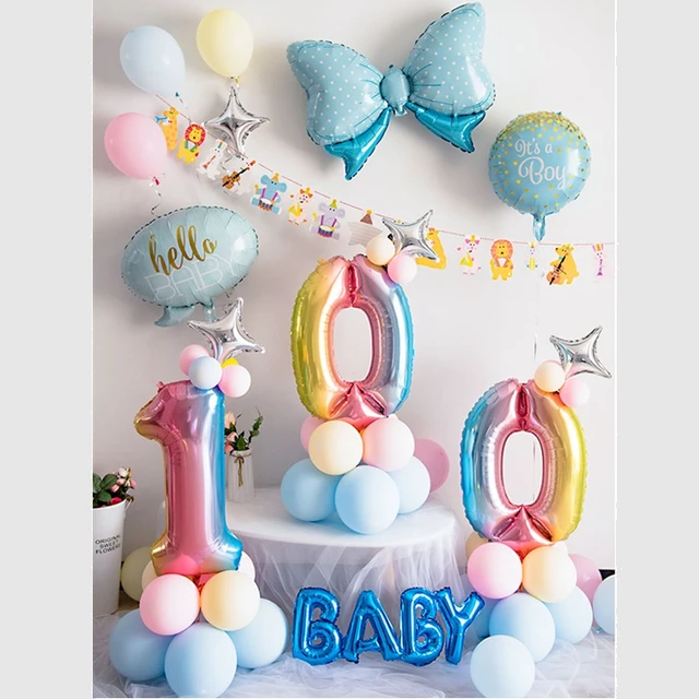 40 ans Decoration Bleu Or Extra Longue Banderole Joyeux Anniversaire Bleu  Or Ballons, 40 ans Deco