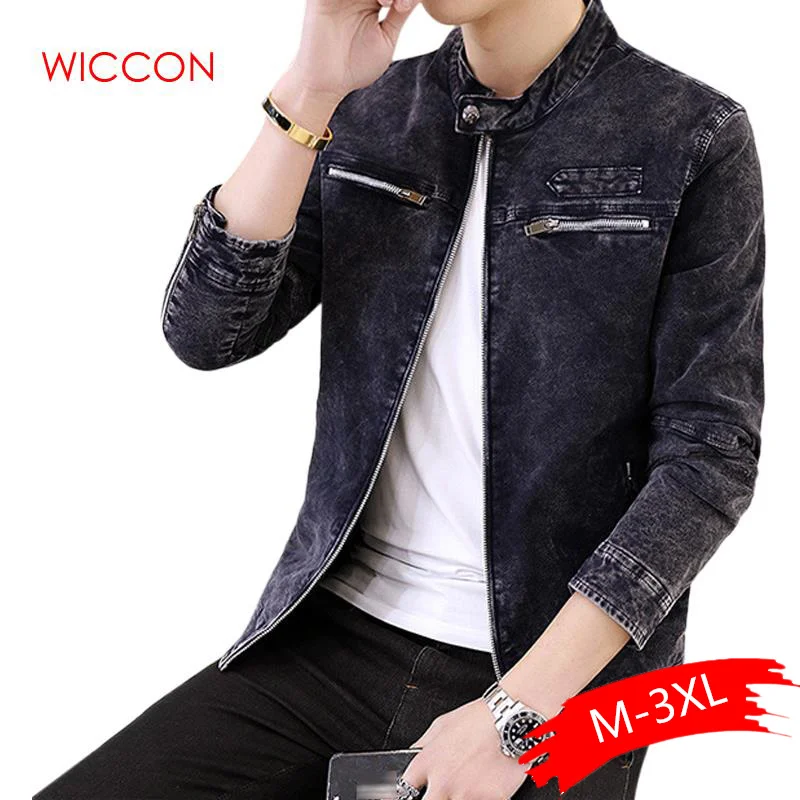 

2020 New Jackets Men's Korean Trend Spring Autumn Slim Standing Collar Men's Vintage Denim Jackets
