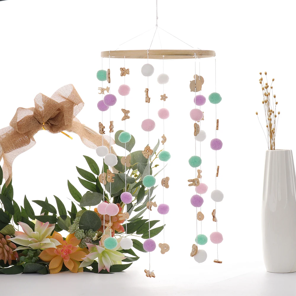

Baby Colorful Balls Rattles Diy Rotating Bed Bell Crib Music Box Mom Handmade Wind Chime Toy For Baby Early Education Toys