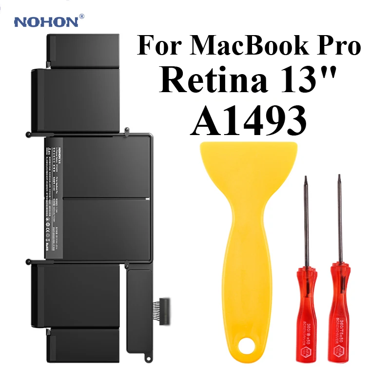 Nohon Аккумулятор для ноутбука A1493 для Apple MacBook Pro retina 1" A1502 2013& версия ME864 ME866 6400 мАч литий-полимерный аккумулятор+ Инструменты