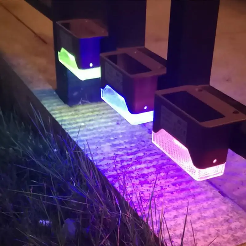 

GloryStar 4PCS LED RGB 7Colors Change Solar Outdoor Waterproof Wall Light for Garden Yard Fence