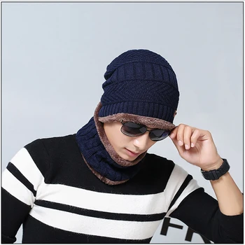

Winter hat knit cap scarf cap Winter Hats For men knitted hat men neck warmer women winter scarf