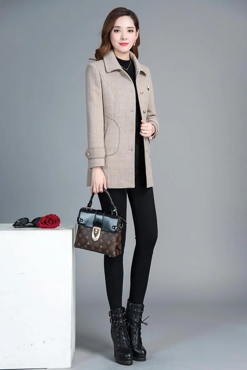 Haute couture Woolen coat women short jacket stripe NEW High quality Womens office clothing High-end fabric Outwear 1404