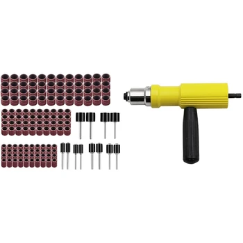 

1pcs Electric Rivet Nut Gun Riveting Tool & 1 set Sanding Drum Kit with Box for Dremel Includes Rubber Drum Mandrels