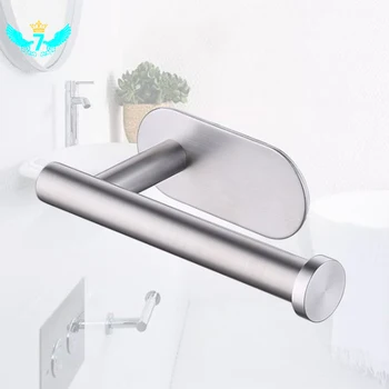 

1Pcs Stainless Steel Bathroom Kitchen Drilling Wall Mounted Toilet Roll Holder Self Adhesive Suction Toilet Paper Holder TON