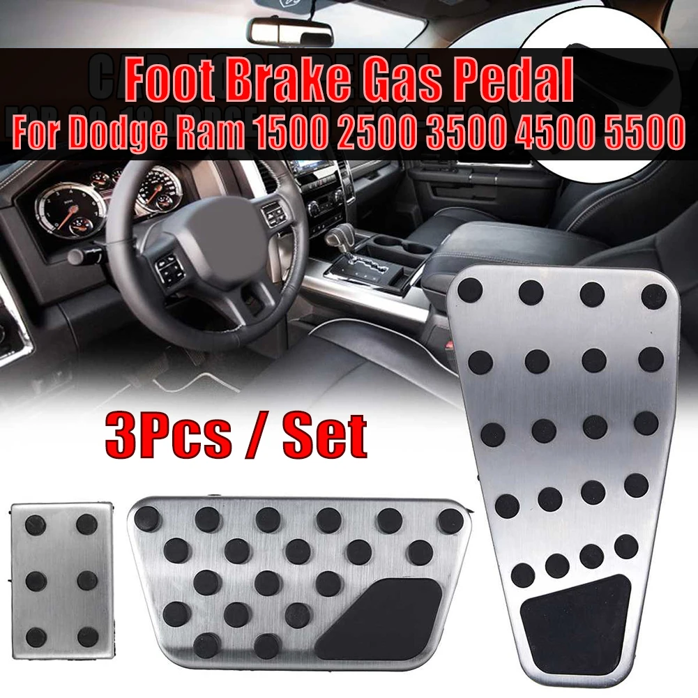 

Left Hand Drive Foot Brake Gas Pedal Pad Cover Set Parking Brake Pedal Cover For Dodge Ram 1500 2500 3500 4500 Car Accessories