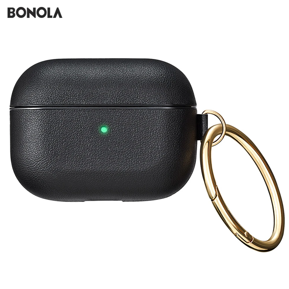 Кожаный чехол Bonola для Airpods Pro противоударный защитный s 3 с чехлом ключей наушников