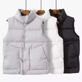 

Waistcoat Women Vests New 2020 Sleeveless Jacket Women Clothing Short Slim Thickening Warm Vest Female Jackets Black White