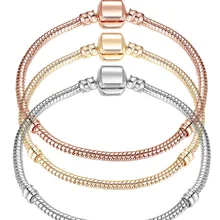 В форме сердца застегивающийся браслет-змейка браслет с шармами брендовые браслеты для девочек для создания ювелирных изделий