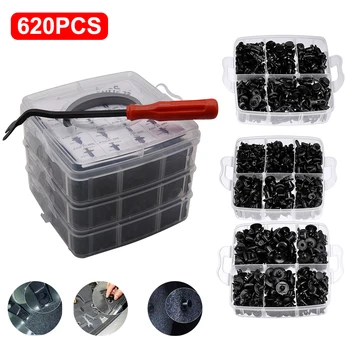 

620Pcs/Set Auto Car Trim Retainer Plastic Push Pin Bumper Fasteners Clips Rivets