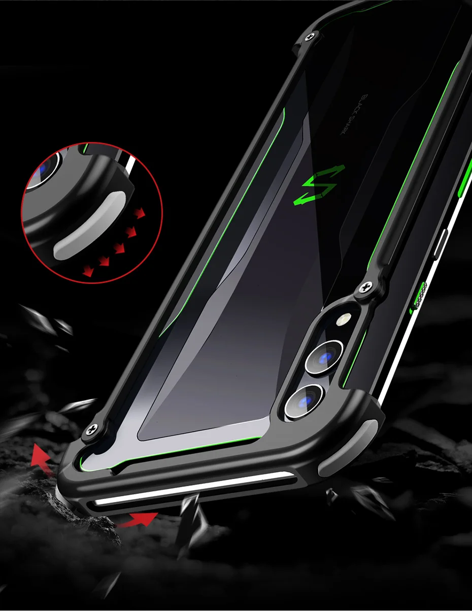 OATSBASF подушка безопасности металлический чехол-бампер для Xiaomi Black shark 2 2pro персональный металлический чехол-бампер для Xiaomi Black shark helo
