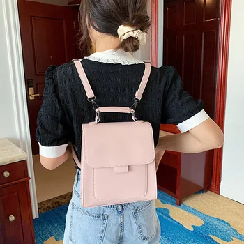 

Fashion Kawaii Women Leather Backpacks Korean Version Cute Small School Bags for Teenage Girls Casual Anti Theft Travel Backpack