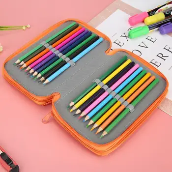 

Multi-layer High Capacity Pencil Case Multi-functional Square Pure Color Stationery Bags Pressure Resistant Pen Box
